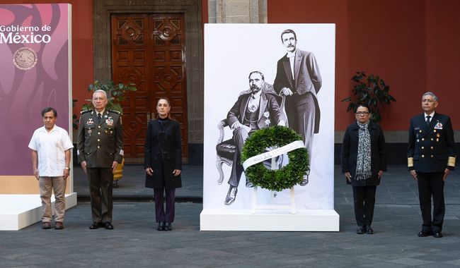Presidenta Claudia Sheinbaum encabeza conmemoración del 113 aniversario del magnicidio de Francisco I. Madero y José María Pino Suárez