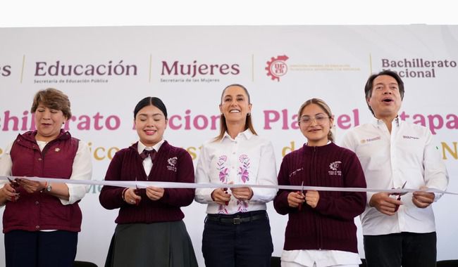 En Edomex, Presidenta inaugura Bachillerato Nacional plantel Ixtapaluca para otorgar el derecho a la educación a más de mil estudiantes