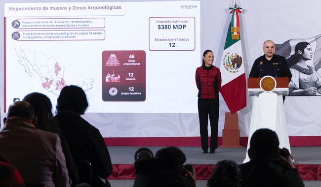Presidenta destaca rehabilitación de escuelas del INBAL y del INAH, de zonas arqueológicas e inauguración del primer Museo Textil
