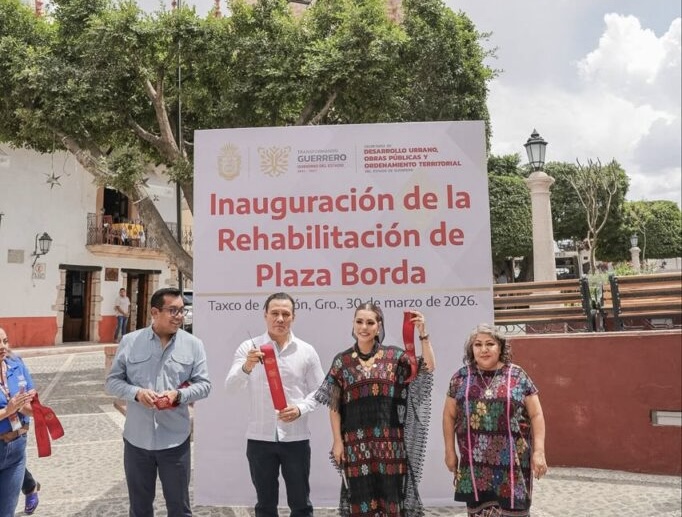 Evelyn Salgado inaugura la nueva Plaza Borda del centro histórico de Taxco, listo para brillar en Semana Santa 2026