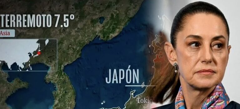 Presidenta Sheinbaum expresa solidaridad con Japón tras sismo de magnitud 7.5