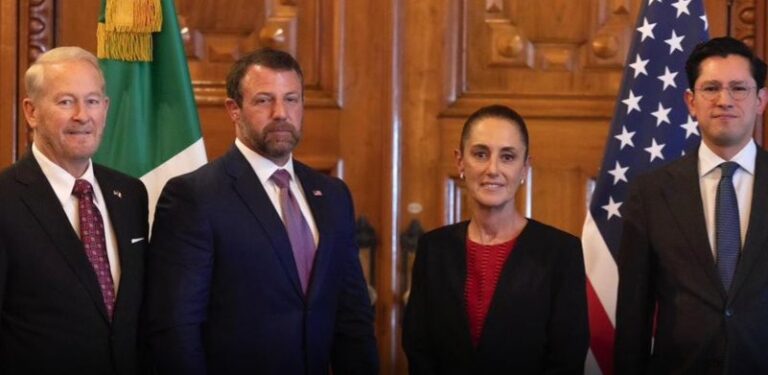 La Presidenta Sheinbaum recibe en Palacio Nacional al secretario de Seguridad Interior de EE.UU., acuerdan continuar cooperación bilateral