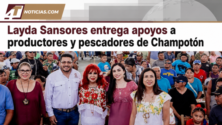 Layda Sansores entrega apoyos a productores y pescadores de Champotón