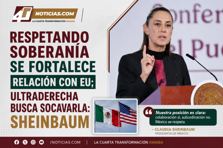 Respetando soberanía se fortalece relación con EU; ultraderecha busca socavarla: Sheinbaum