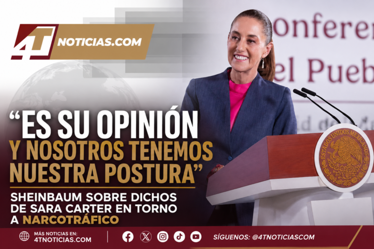 “Es su opinión y nosotros tenemos nuestra postura”, Sheinbaum sobre dichos de Sara Carter en torno a narcotráfico