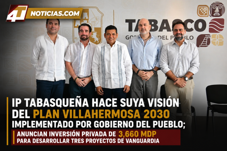 IP tabasqueña hace suya visión del Plan Villahermosa 2030 implementado por Gobierno del Pueblo; anuncian inversión privada de 3,660 mdp para desarrollar tres proyectos de vanguardia