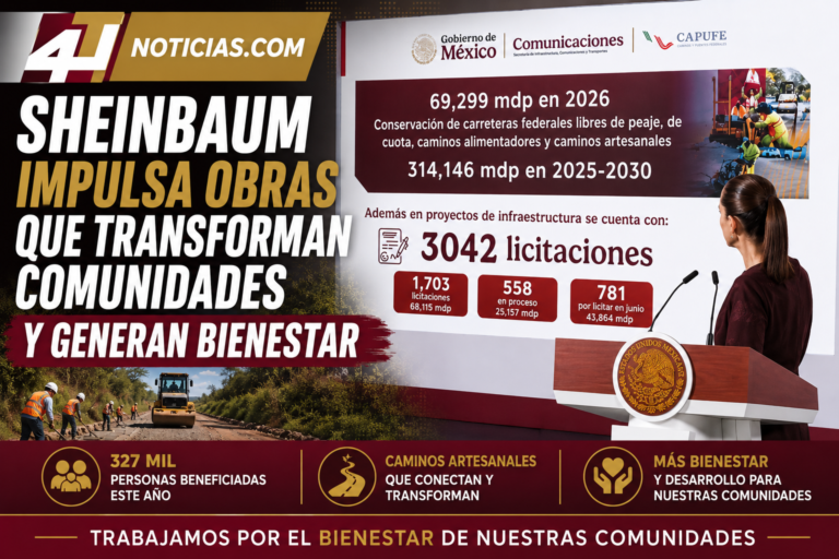 Son obras que generan transformaciones: Presidenta; este año se beneficiará a 327 mil personas con construcción de caminos artesanales