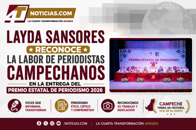 Layda Sansores reconoce la labor de periodistas campechanos en la entrega del Premio Estatal de Periodismo 2026