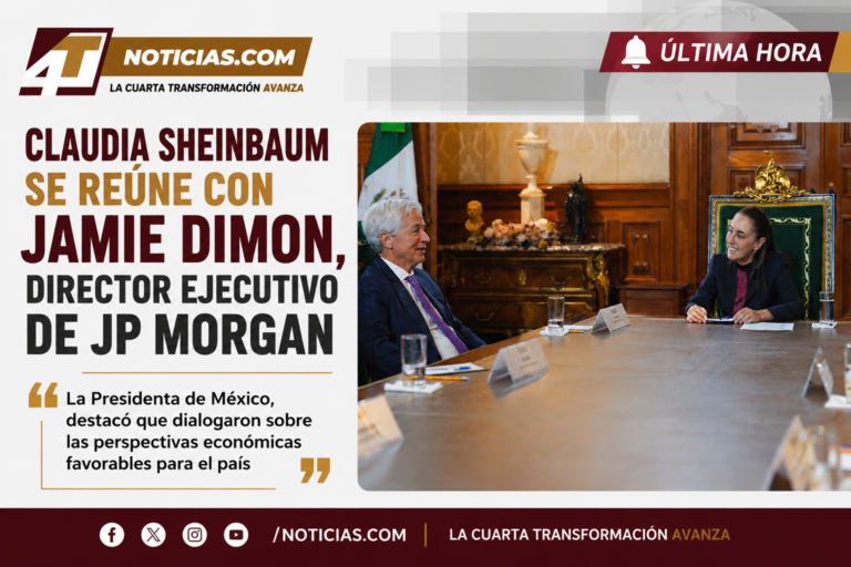 Claudia Sheinbaum se reúne con Jamie Dimon, director ejecutivo de JP Morgan