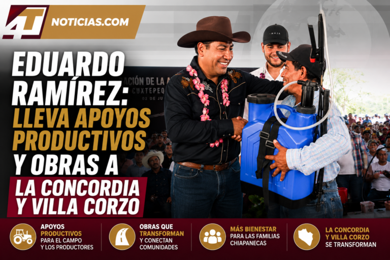 Eduardo Ramírez: Lleva apoyos productivos y obras a La Concordia y Villa Corzo