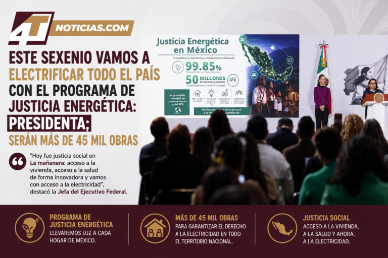 Este sexenio vamos a electrificar todo el país con el Programa de Justicia Energética: Presidenta; serán más de 45 mil obras