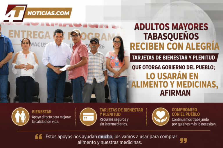Adultos mayores tabasqueños reciben con alegría tarjetas de Bienestar y Plenitud que otorga Gobierno del Pueblo; lo usarán en alimento y medicinas, afirman