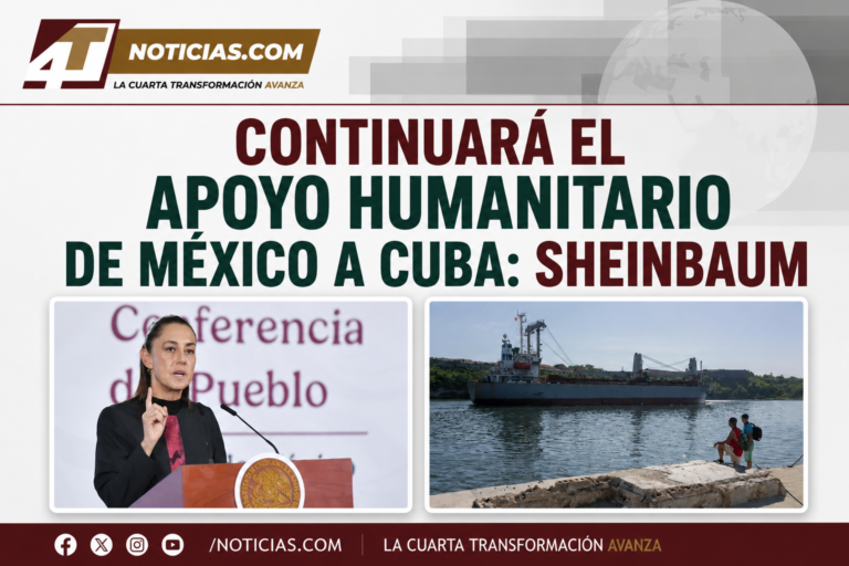 Continuará el apoyo humanitario de México a Cuba: Sheinbaum