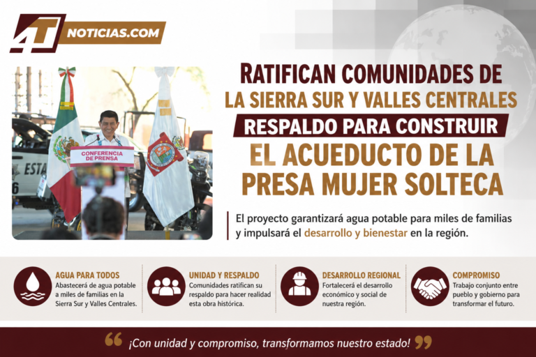 RATIFICAN COMUNIDADES DE LA SIERRA SUR Y VALLES CENTRALES RESPALDO PARA CONSTRUIR EL ACUEDUCTO DE LA PRESA MUJER SOLTECA