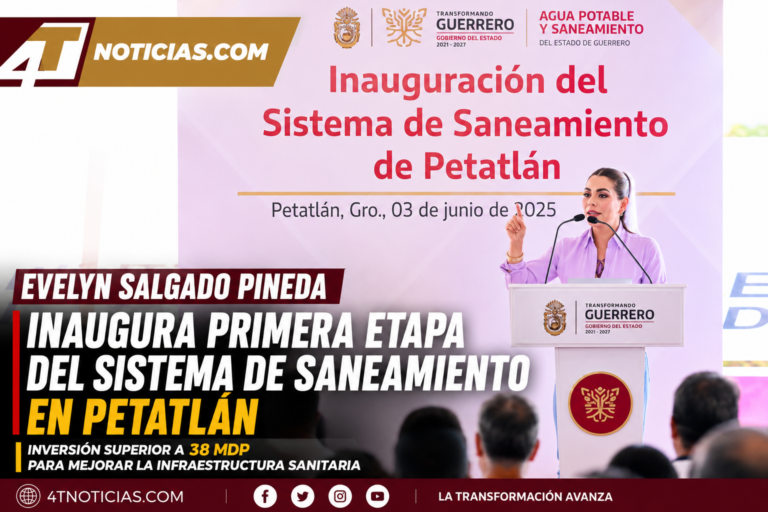 Evelyn Salgado Pineda inaugura primera etapa del Sistema de Saneamiento en Petatlán con inversión de más de 38 MDP