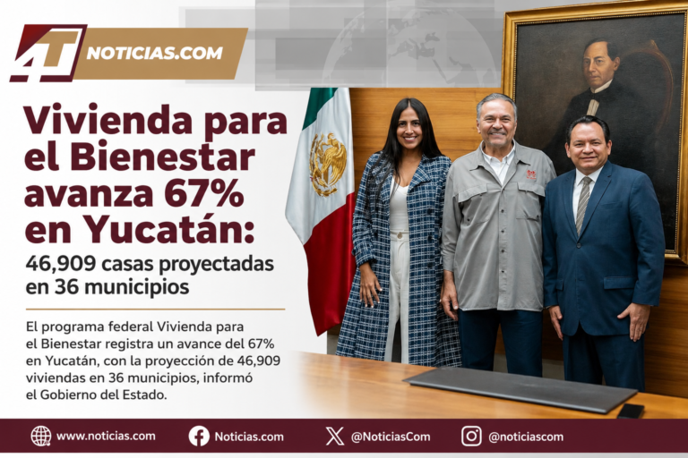 Vivienda para el Bienestar avanza 67% en Yucatán: 46,909 casas proyectadas en 36 municipios