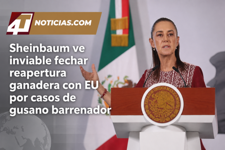 Sheinbaum ve inviable fechar reapertura ganadera con EU por casos de gusano barrenador