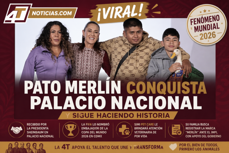 Pato Merlín batea a TV Azteca y visita Palacio Nacional con la Presidenta Sheinbaum