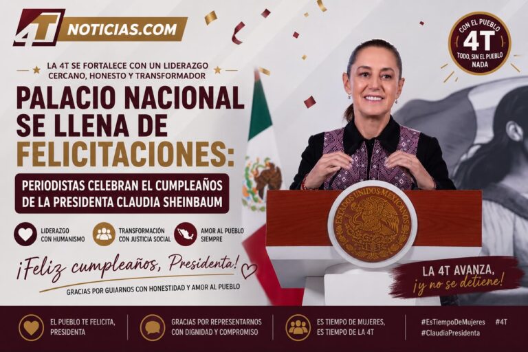 Palacio Nacional se llena de felicitaciones: periodistas celebran el cumpleaños de la Presidenta Claudia Sheinbaum