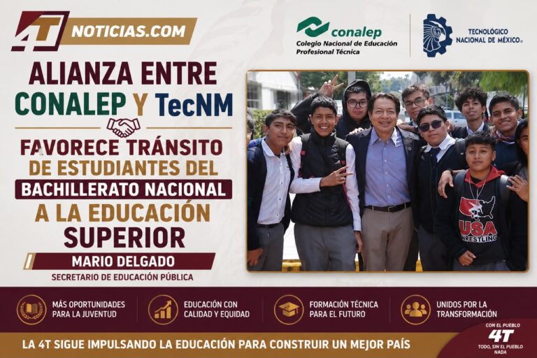 Alianza entre Conalep y TecNM favorece tránsito de estudiantes del Bachillerato Nacional a la Educación Superior: Mario Delgado