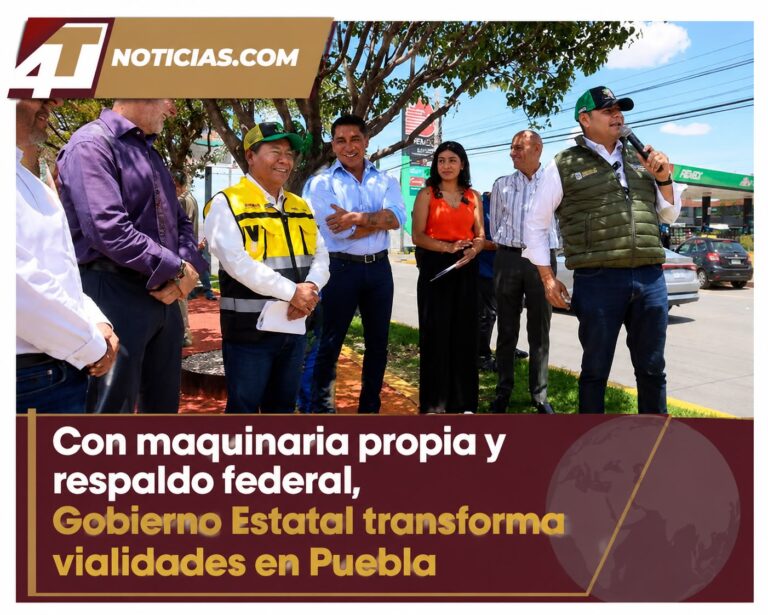 Con maquinaria propia y respaldo federal, Gobierno Estatal transforma vialidades en Puebla