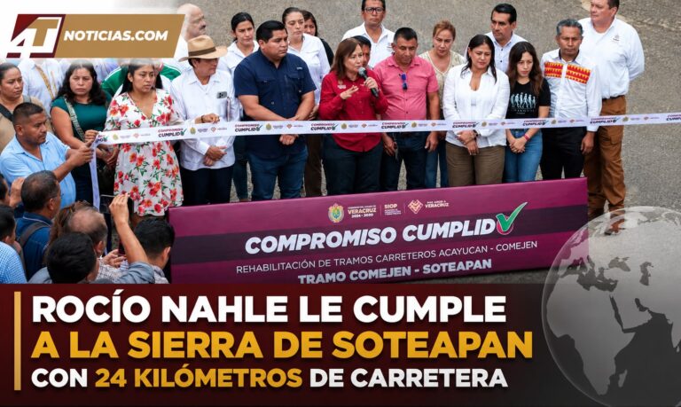 Rocío Nahle le cumple a la Sierra de Soteapan con 24 kilómetros de carretera