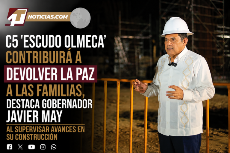C5 ‘Escudo Olmeca’ contribuirá a devolver la paz a las familias, destaca Gobernador Javier May al supervisar avances en su construcción