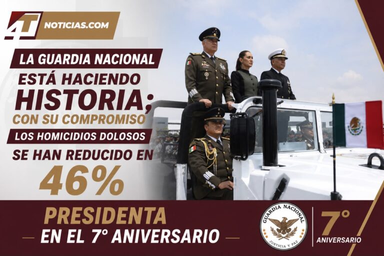 La Guardia Nacional está haciendo historia; con su compromiso los homicidios dolosos se han reducido en 46%: Presidenta en el 7° aniversario
