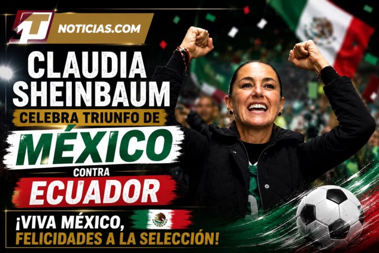 Claudia Sheinbaum celebra triunfo de México contra Ecuador: ¡Viva México, felicidades a la Selección!