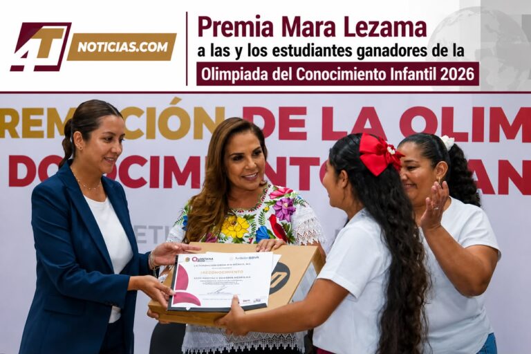 Premia Mara Lezama a las y los estudiantes ganadores de la Olimpiada del Conocimiento Infantil 2026