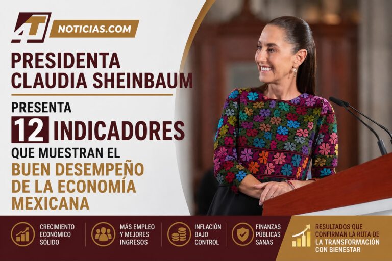 Presidenta Claudia Sheinbaum presenta 12 indicadores que muestran el buen desempeño de la economía mexicana