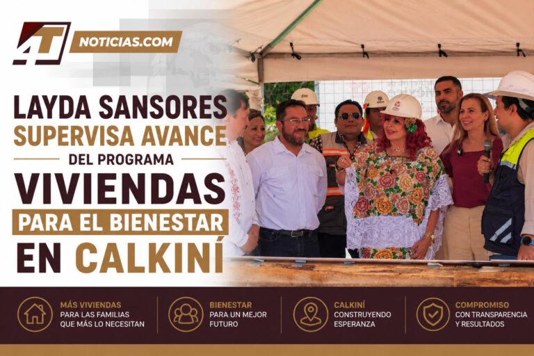 Layda Sansores supervisa avance del programa Viviendas para el Bienestar en Calkiní