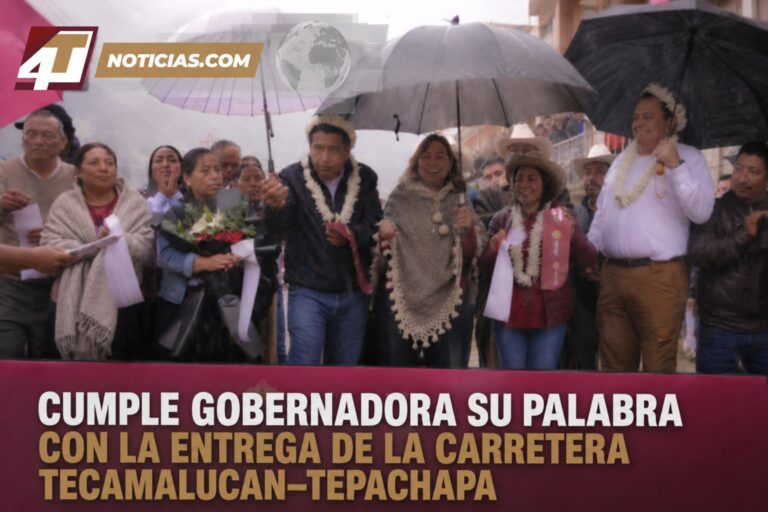 Cumple Gobernadora su palabra con la entrega de la carretera Tecamalucan–Tepachapa