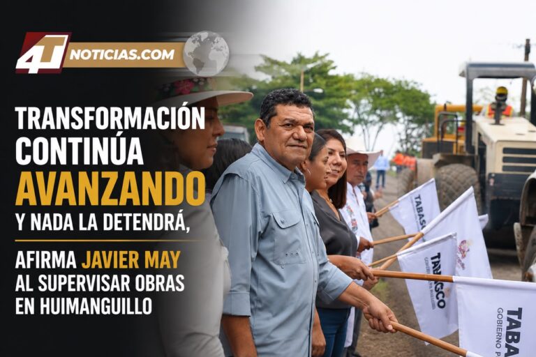 Transformación continúa avanzando y nada la detendrá, afirma Javier May al supervisar obras en Huimanguillo
