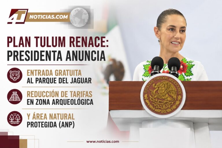 Plan Tulum Renace: Presidenta anuncia entrada gratuita al Parque del Jaguar, reducción de tarifas en Zona Arqueológica y ANP