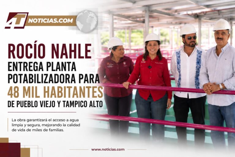Rocío Nahle entrega planta potabilizadora para 48 mil habitantes de Pueblo Viejo y Tampico Alto