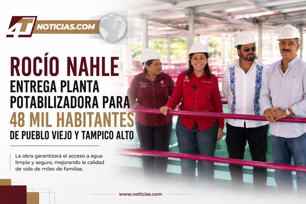 Rocío Nahle entrega planta potabilizadora para 48 mil habitantes de Pueblo Viejo y Tampico Alto