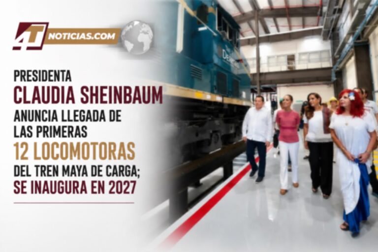 Presidenta Claudia Sheinbaum anuncia llegada de las primeras 12 locomotoras del Tren Maya de carga; se inaugura en 2027