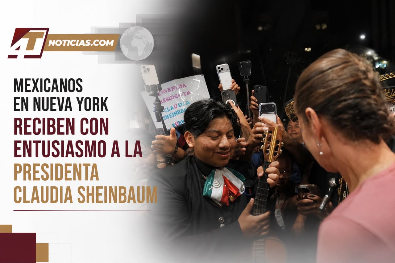 Mexicanos en Nueva York reciben con entusiasmo a la Presidenta Claudia Sheinbaum