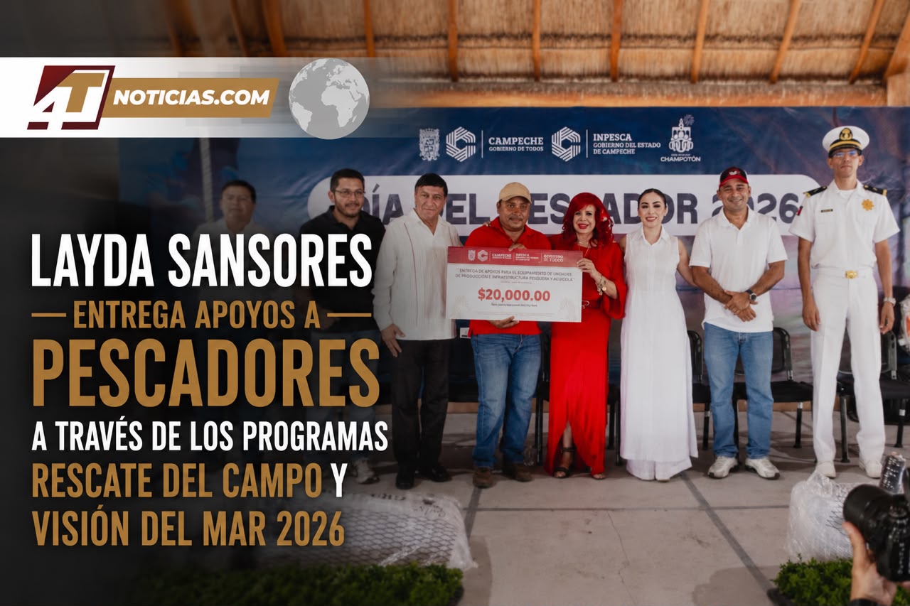 Layda Sansores entrega apoyos a pescadores a través de los programas Rescate del Campo y Visión del Mar 2026