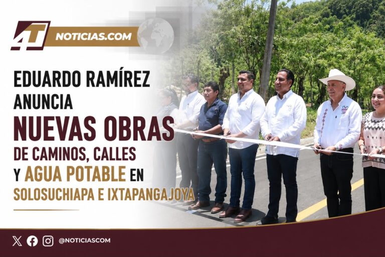 Eduardo Ramírez anuncia nuevas obras de caminos, calles y agua potable en Solosuchiapa e Ixtapangajoya