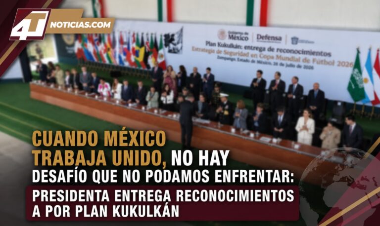 Cuando México trabaja unido, no hay desafío que no podamos enfrentar: Presidenta entrega reconocimientos a por Plan Kukulkán