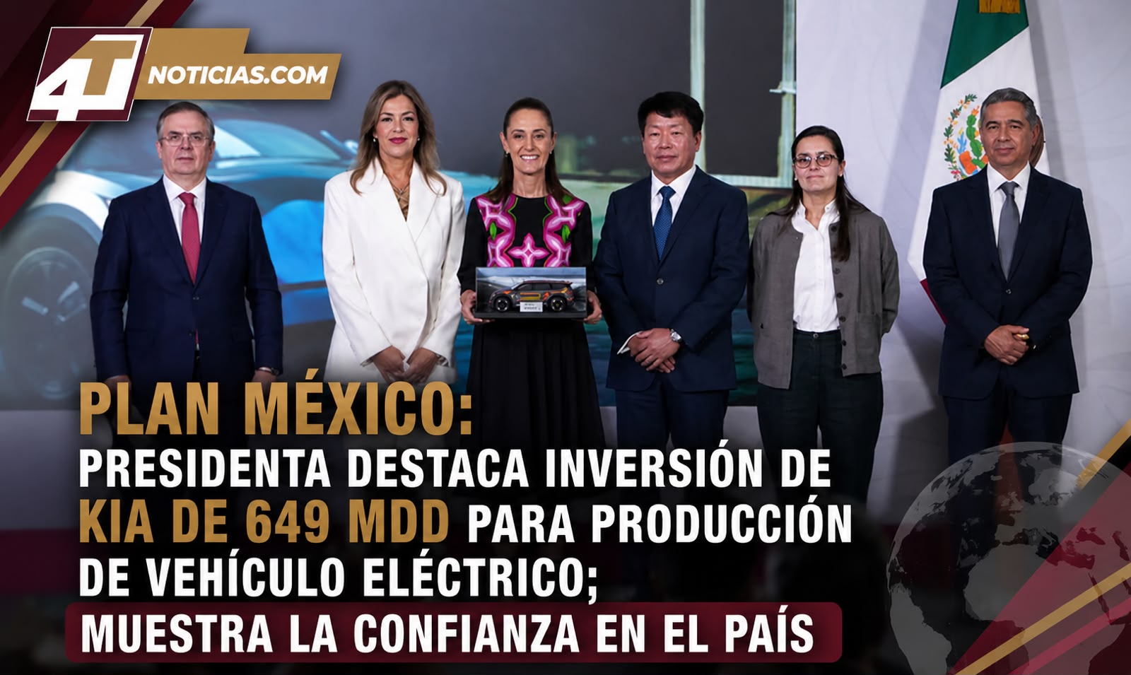 Plan México: presidenta destaca inversión de Kia de 649 mdd para producción de vehículo eléctrico; muestra la confianza en el país