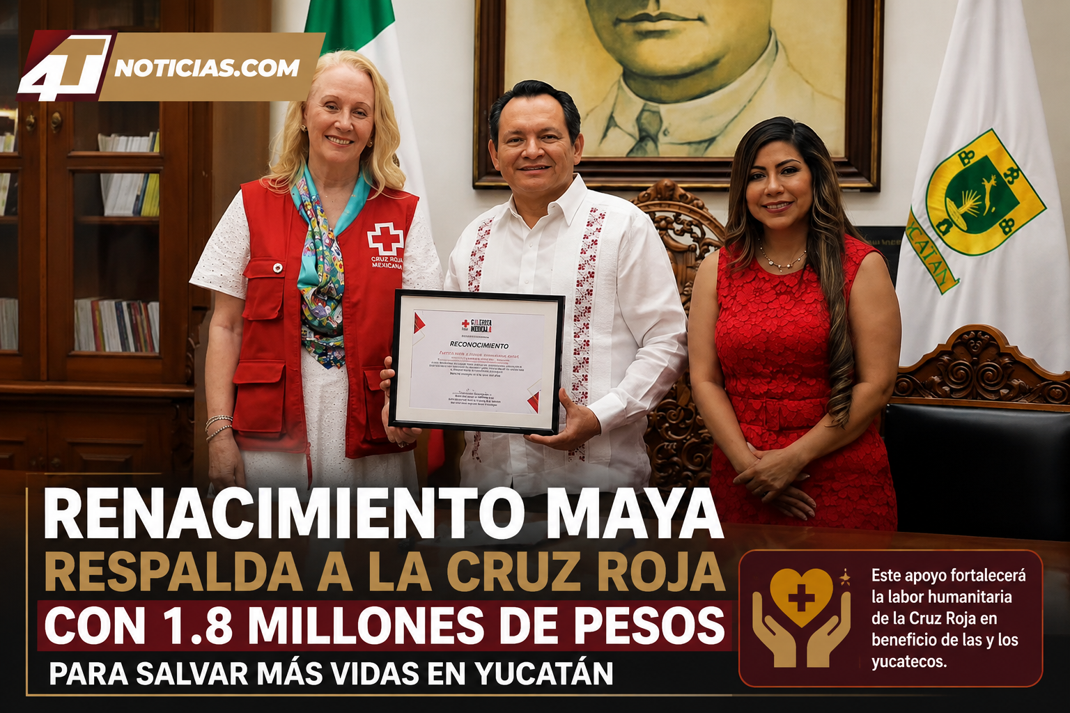 Renacimiento Maya respalda a la Cruz Roja con 1.8 millones de pesos para salvar más vidas en Yucatán
