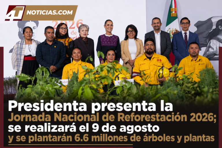 Presidenta presenta la Jornada Nacional de Reforestación 2026; se realizará el 9 de agosto y se plantarán 6.6 millones de árboles y plantas