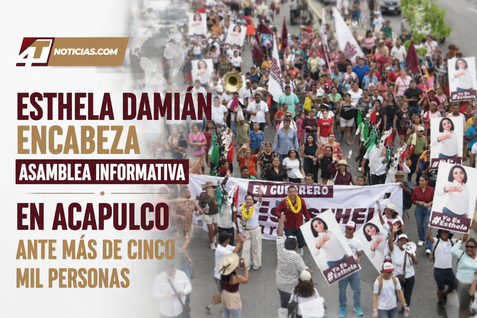 Esthela Damián encabeza Asamblea Informativa en Acapulco ante más de cinco mil personas