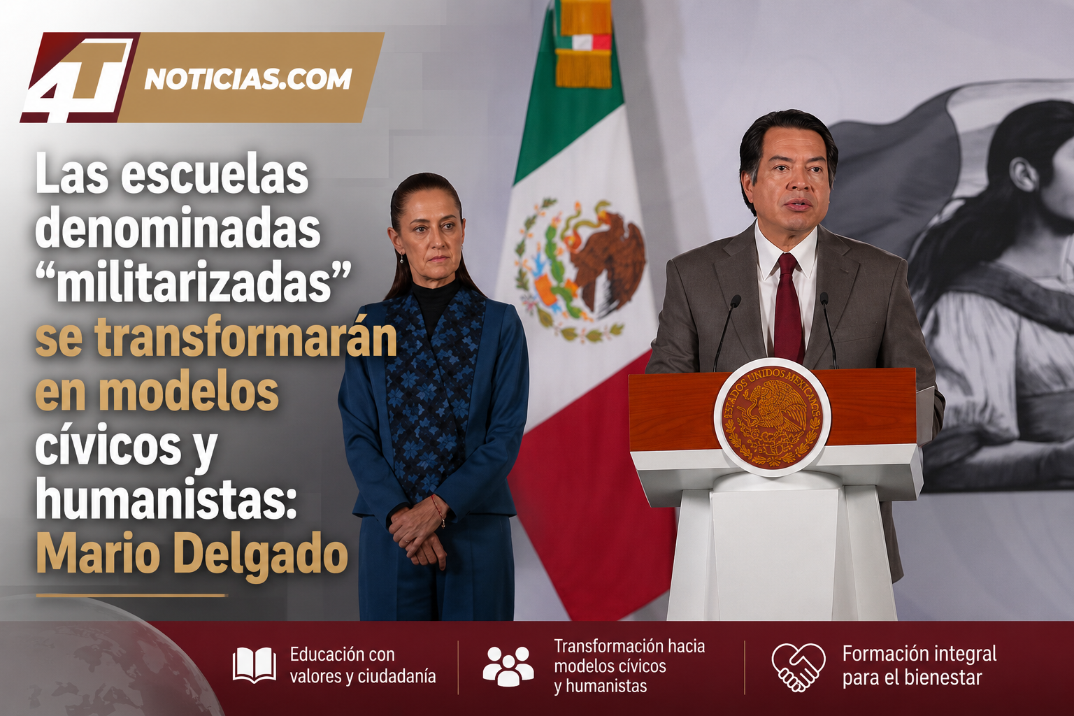 Las escuelas denominadas “militarizadas” se transformarán en modelos cívicos y humanistas: Mario Delgado