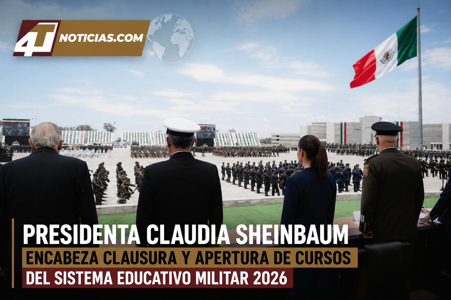 Presidenta Claudia Sheinbaum encabeza clausura y apertura de cursos del Sistema Educativo Militar 2026
