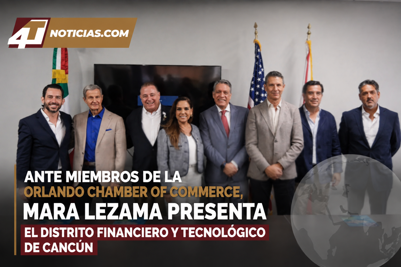 Ante miembros de la Orlando Chamber of Commerce, Mara Lezama presenta el Distrito Financiero y Tecnológico de Cancún