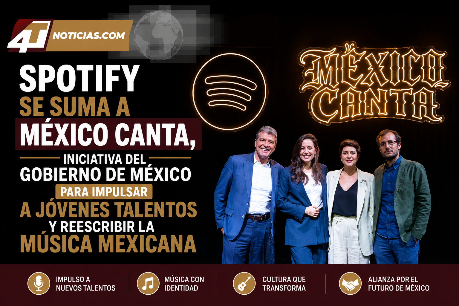Spotify se suma a México Canta, iniciativa del Gobierno de México para impulsar a jóvenes talentos y reescribir la música mexicana